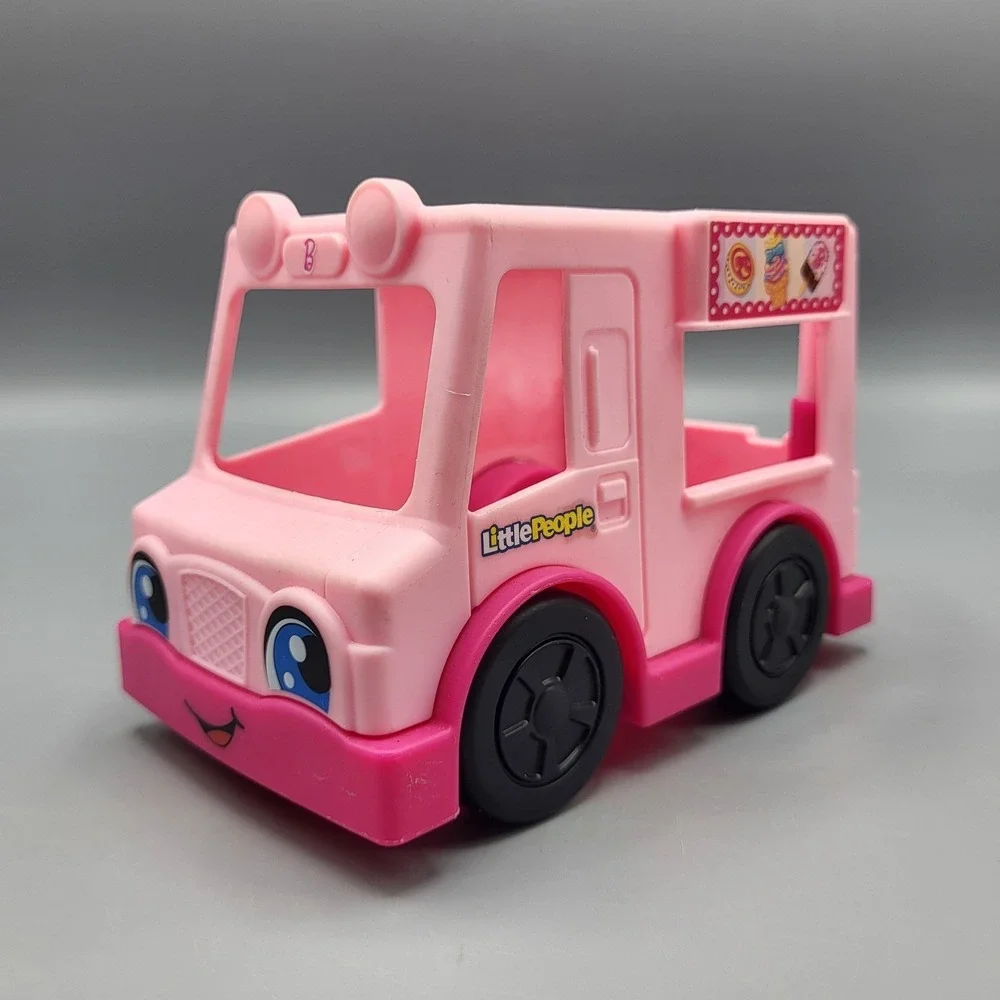 Fisher-Price Little People Barbie Ice Cream Truck Toy Pink Delivery Vehicle